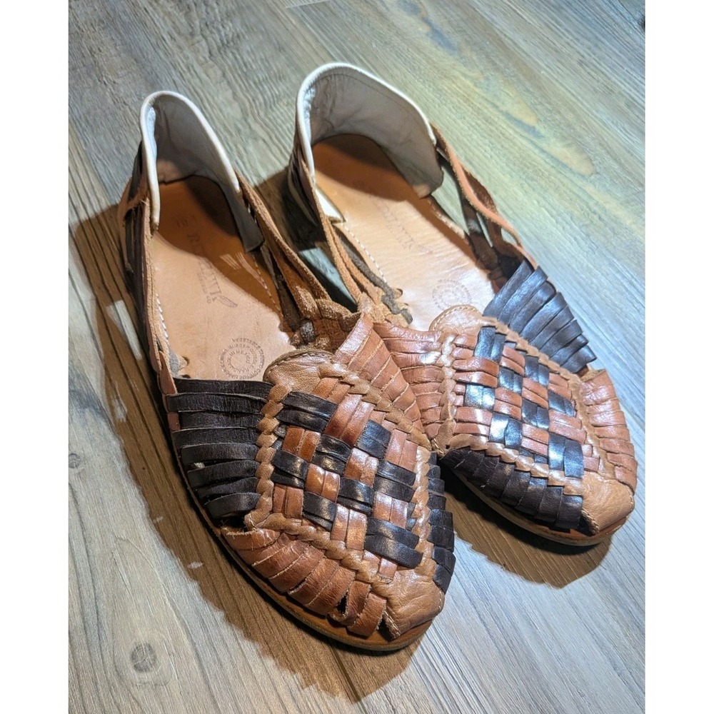 Redhawk Leather Company Women's ESTILIO Hand-Sewn Leather Slides Sandals Size 10 - Picture 2 of 6